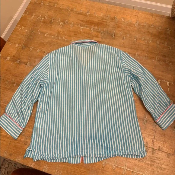 Ralph Lauren Aqua and White Striped Pajama Set - Picture 6 of 15